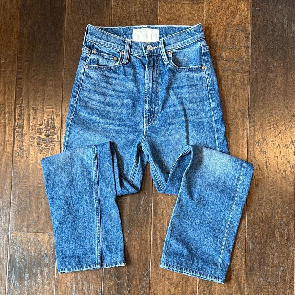 MOTHER denim the high waisted rider skimp in cowboys don’t cry size 25